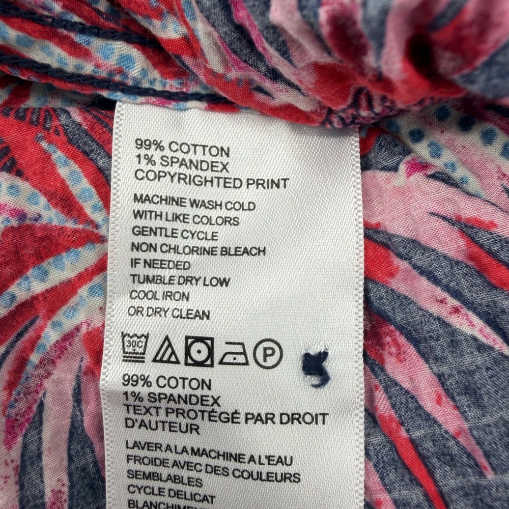 Tommy Bahama Shirt Mens Large Navy Pink Tropical Leaf Seersucker Button Down - Picture 7 of 9